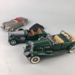 A LOT OF TWO DANBURY MINT MODEL CARS AND A FRANKLIN MINT MODEL CAR