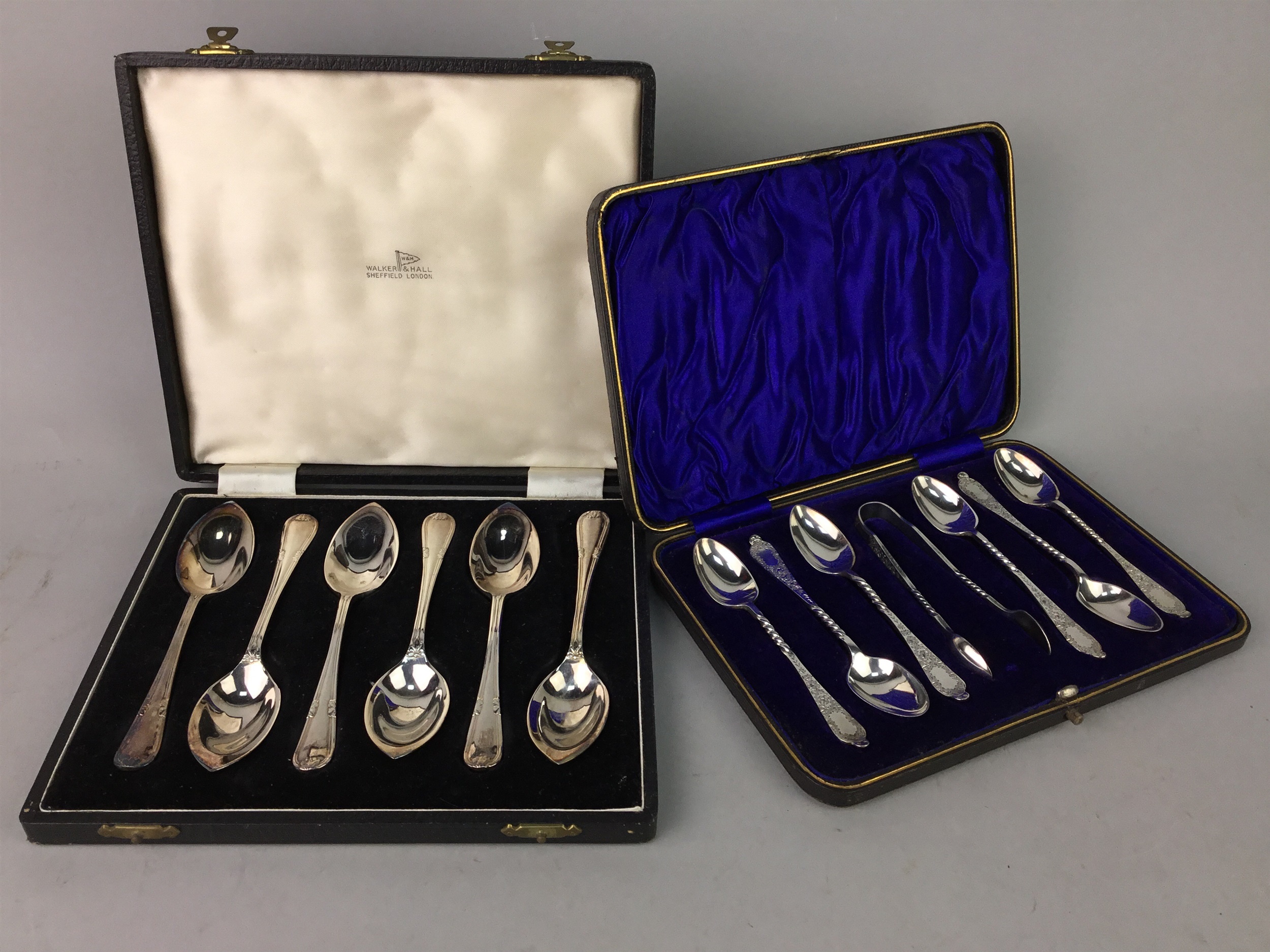 A LOT OF CASED SETS OF SILVER PLATED CUTLERY