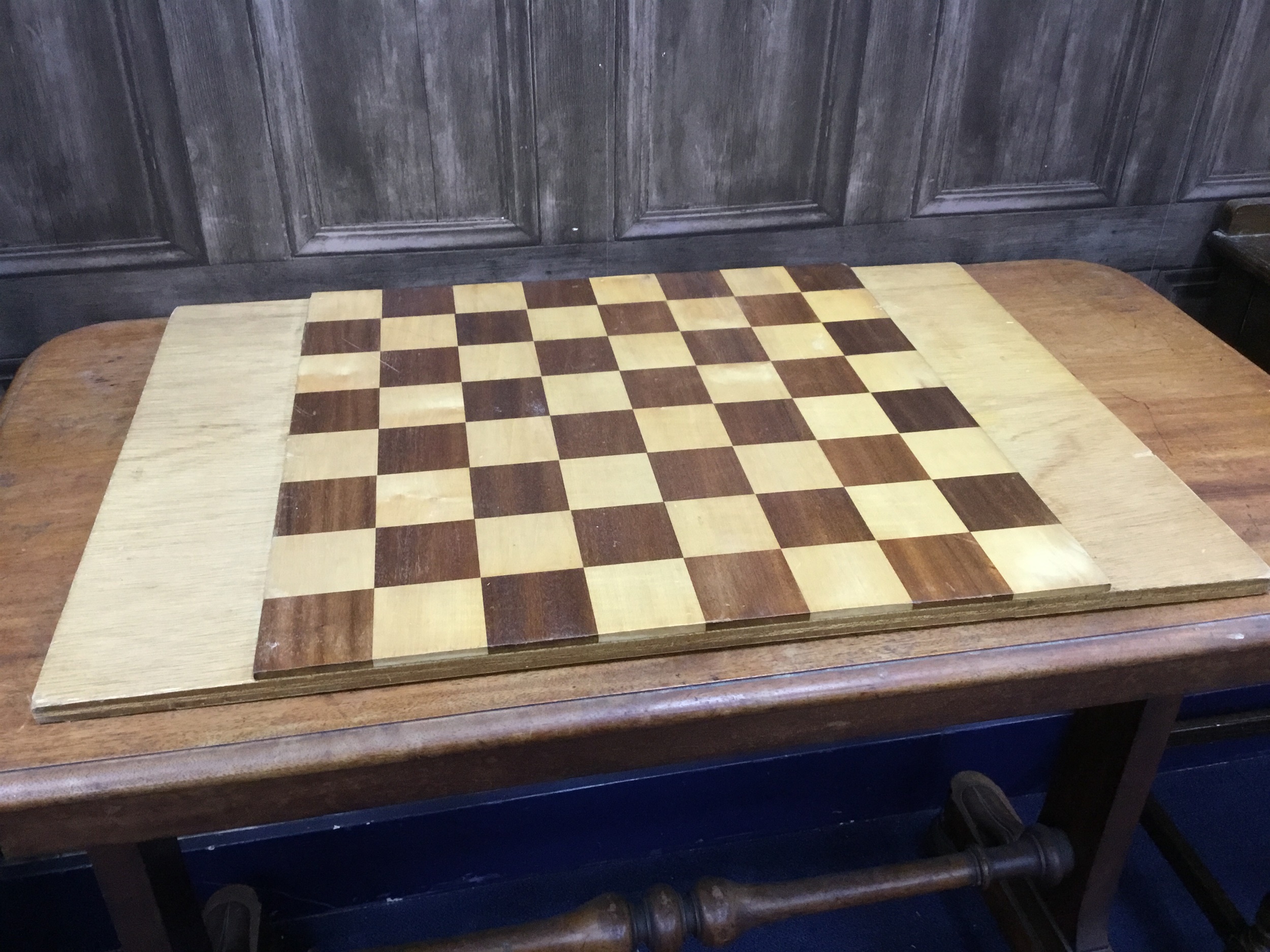 A LOT OF TWO STAINED WOOD CHESS BOARDS - Image 2 of 2