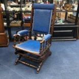 A 19TH CENTURY AMERICAN ROCKING CHAIR