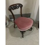 A VICTORIAN NURSING CHAIR AND OTHER CHAIRS