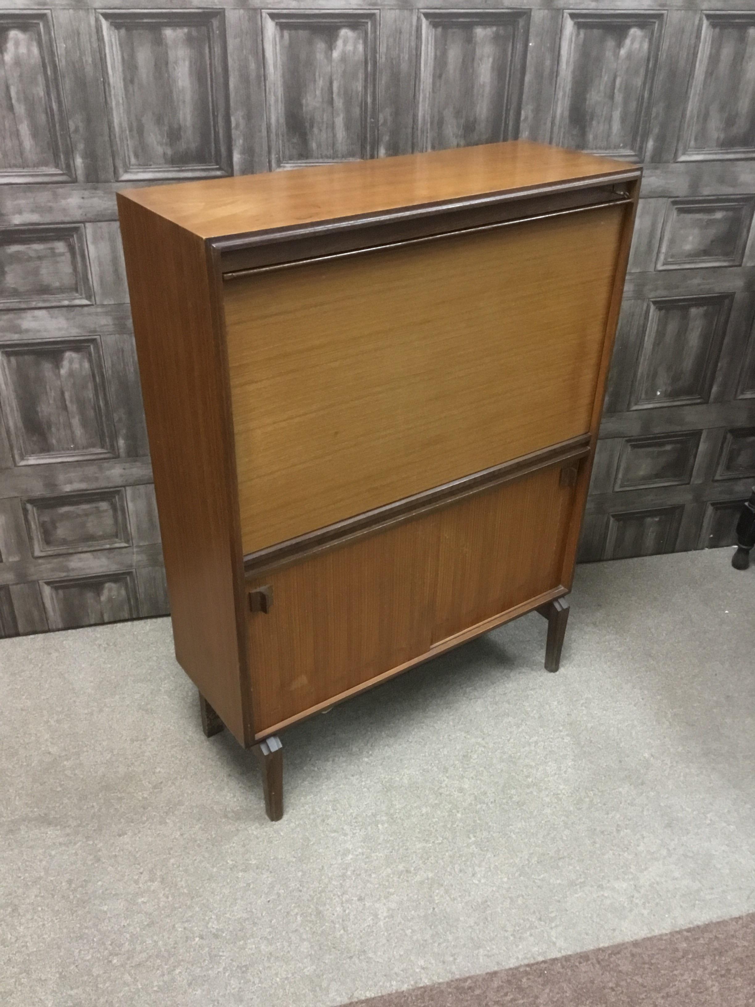 A TEAK BOOK CASE AND WRITING BUREAU - Image 2 of 2