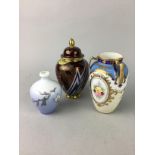 A CARLTON WARE JAR AND COVER, NORITAKE VASE AND A CERAMIC EWER