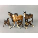 A GROUP OF BESWICK AND OTHER CERAMIC HORSE FIGURES