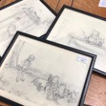 A LOT OF THREE FRAMED WINNIE THE POOH PRINTS AFTER E.H SHEPHARD