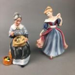 A ROYAL DOULTON FIGURE OF 'AMY' AND FOUR OTHERS