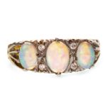 AN OPAL AND DIAMOND RING