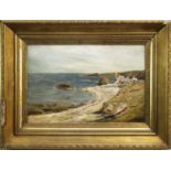 COASTAL SCENE, AN OIL BY JOHN SMART