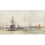 BELOW PURFLEET, A WATERCOLOUR BY CHARLES DIXON