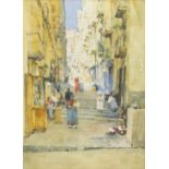 STREET SCENE IN NAPLES, A WATERCOLOUR BY CHARLES JOHN WATSON