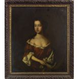 PORTRAIT OF A YOUNG LADY, AN OIL IN THE CIRCLE OF PETER LELY