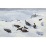 A HARD WINTER FOR THE GROUSE, A WATERCOLOUR BY GEORGE ANDERSON SHORT