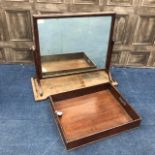 A MAHOGANY DRESSING MIRROR AND A TRAY