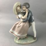 A PAIR OF LLADRO SWEETHEARTS AND TWO OTHERS