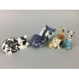 A ROYAL CROWN DERBY CAT PAPERWEIGHT AND OTHERS