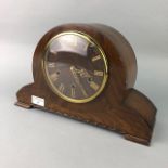 A MID-20TH CENTURY MAHOGANY MANTEL CLOCK