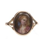 A PORTRAIT MINIATURE RING