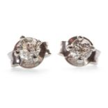 A PAIR OF DIAMOND STUD EARRINGS