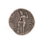 A MACEDONIAN KINGDOM SILVER TETRADRACHM COIN