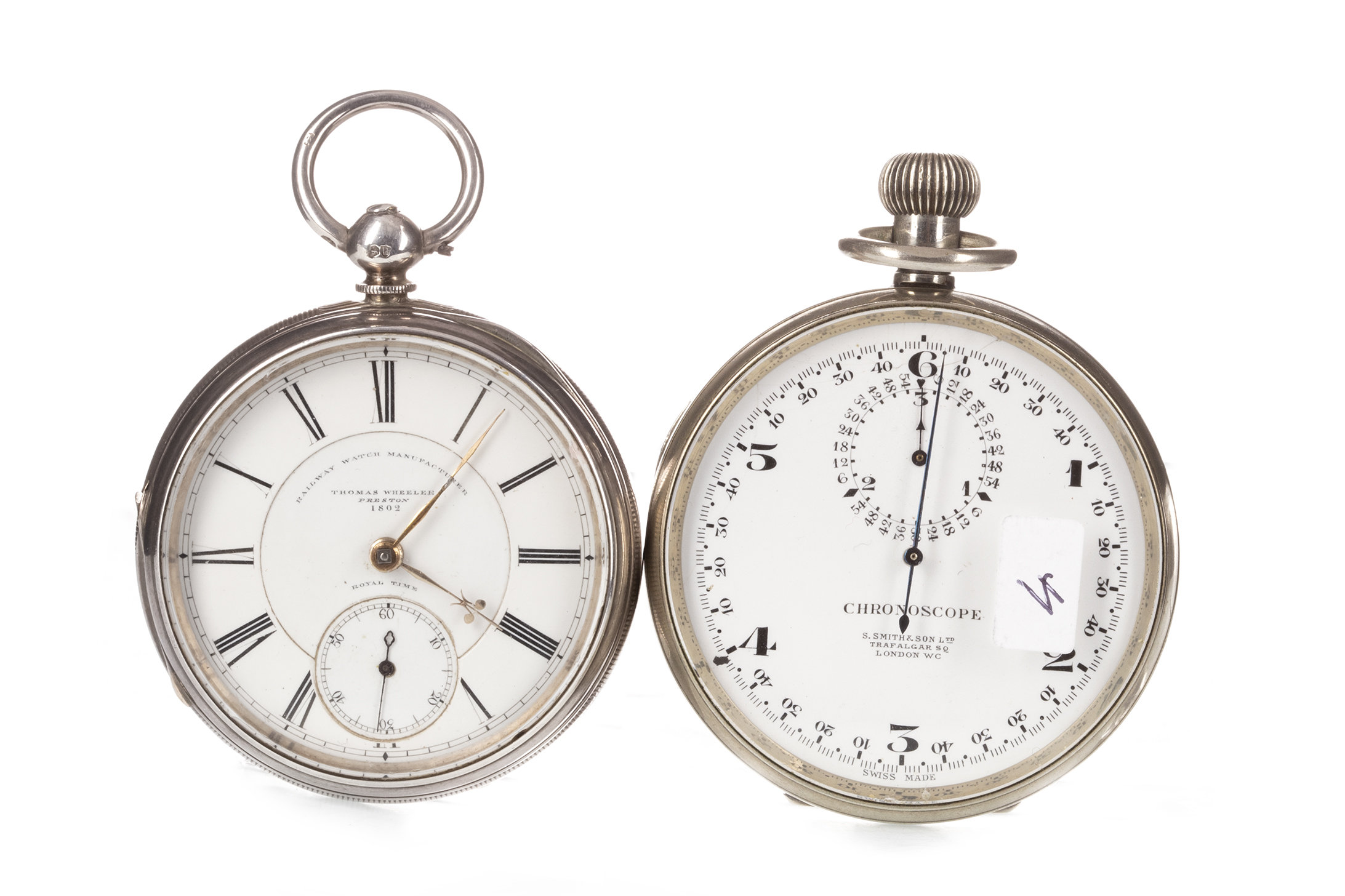 A POCKET WATCH AND A STOP WATCH