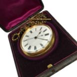 AN EDWARDIAN GOLD POCKET WATCH