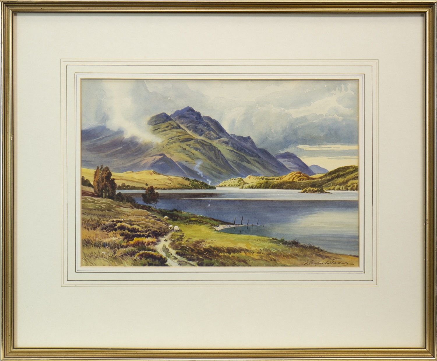 BEN VENUE, TROSSACHS, A WATERCOLOUR BY HENRY HUGHES RICHARDSON - Image 2 of 2