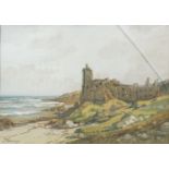 DUNURE CASTLE, A WATERCOLOUR BY GEORGE TREVOR