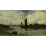 CANAL SCENE, AN OIL BY VAN HELST