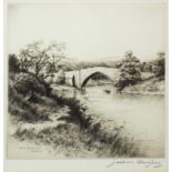 BRIG O' BALGOWNIE, RIVER DON, AN ETCHING BY HENRY JACKSON SIMPSON