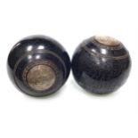 A PAIR OF EARLY 20TH CENTURY PRESENTATION LAWN BOWLS