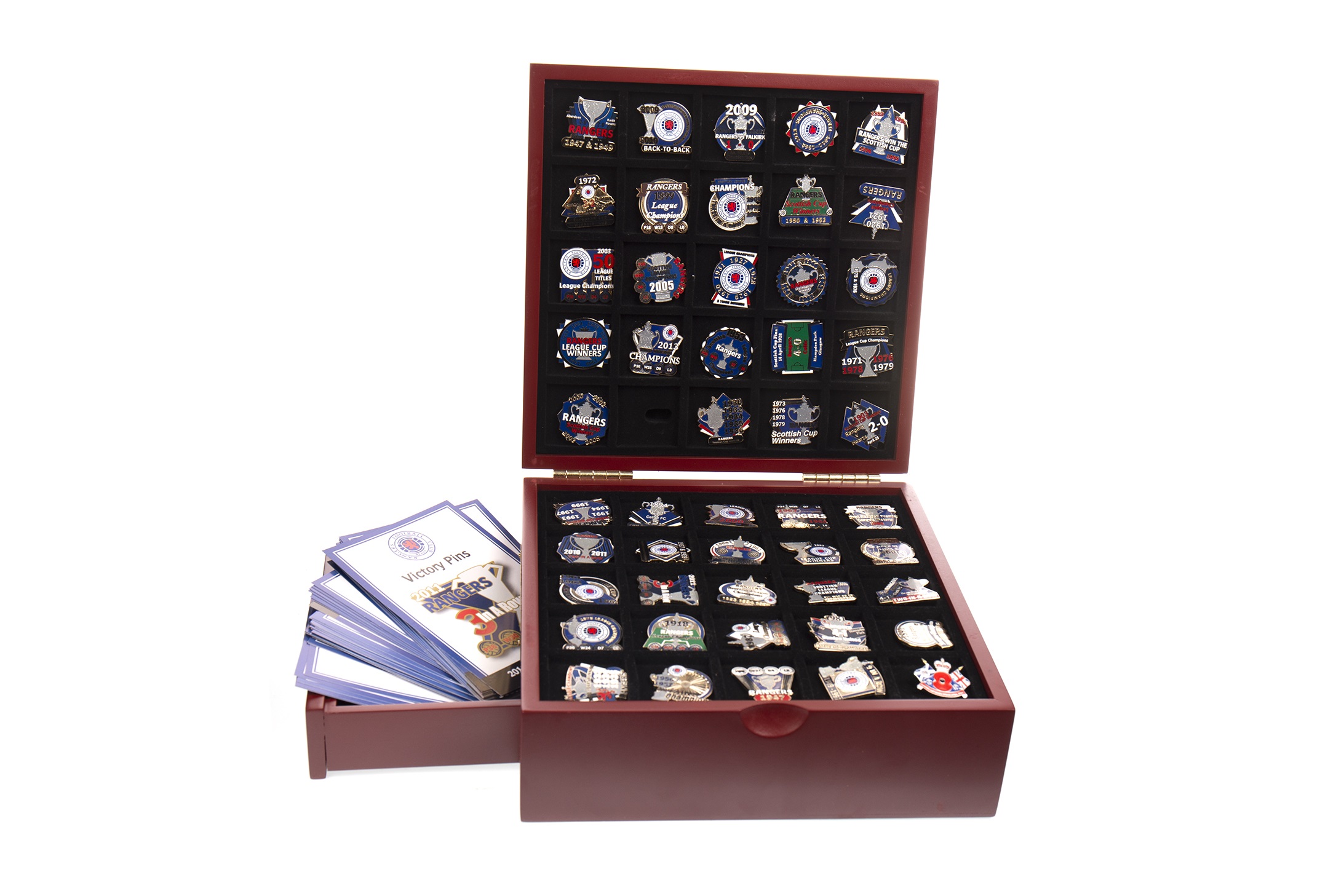 THE CASED RANGERS VICTORY PIN COLLECTION