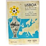 A CELTIC V INTER MILAN EUROPEAN CUP FINAL PROGRAMME 1967