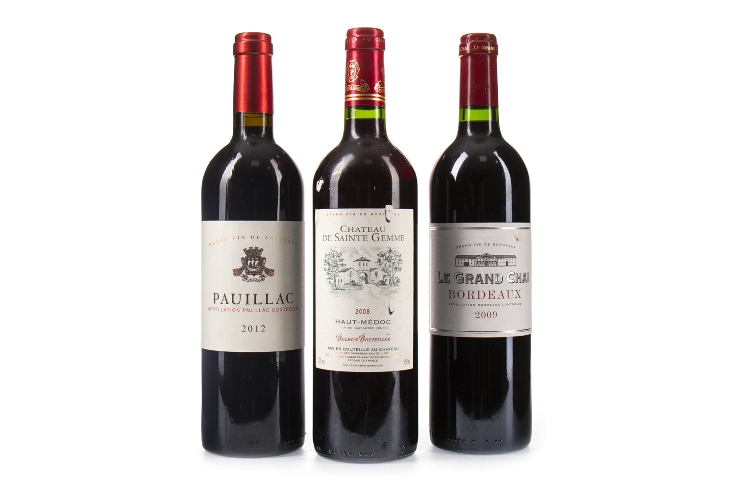 THREE BOTTLES OF BORDEAUX