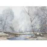 STEAM IN A FOREST, A WATERCOLOUR BY TOM CAMPBELL