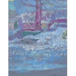 SNOWY GARDEN, A PASTEL BY CYNTHIA WALL