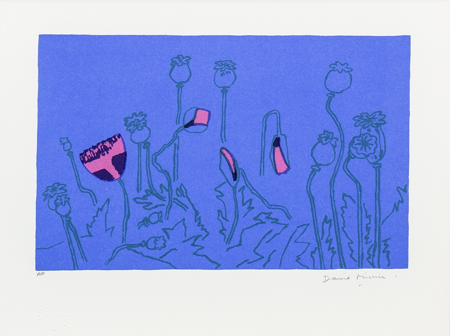 POPPY HEADS, A SCREENPRINT BY DAVID REDPATH MICHIE