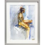 SEATED NUDE, A WATERCOLOUR