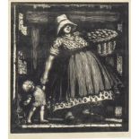 MOTHER AND CHILD, A WOOD ENGRAVING BY ANNABEL A KIDSTON