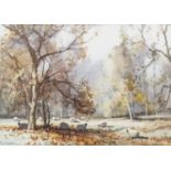 NOVEMBER IN THE GLEN, A WATERCOLOUR BY TOM CAMPBELL