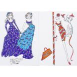 A PAIR OF ILLUSTRATIONS OF DESIGNS FOR LAURA ASHLEY