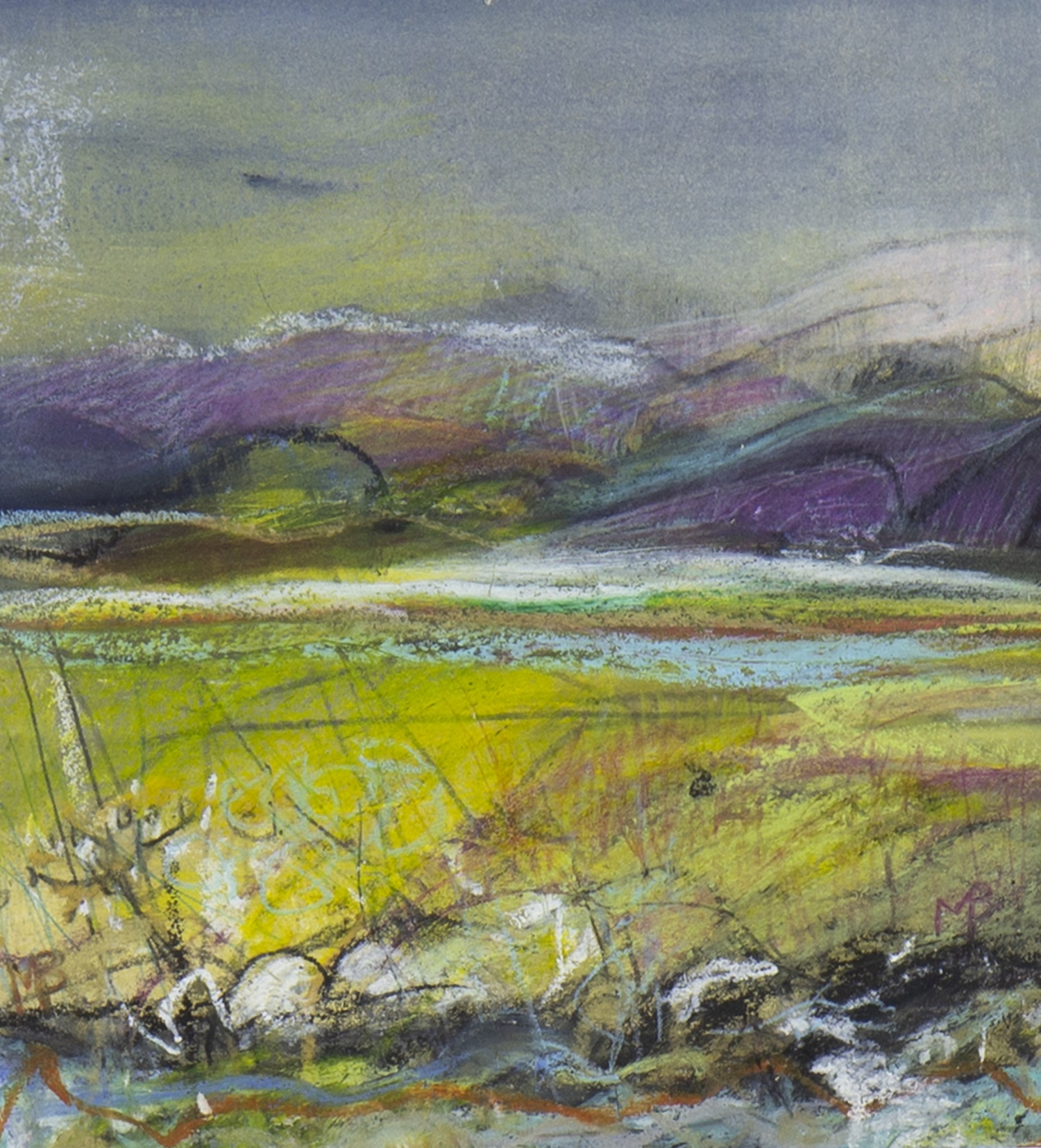 SUNLIT FIELDS, A MIXED MEDIA BY MAY BYRNE - Image 2 of 2