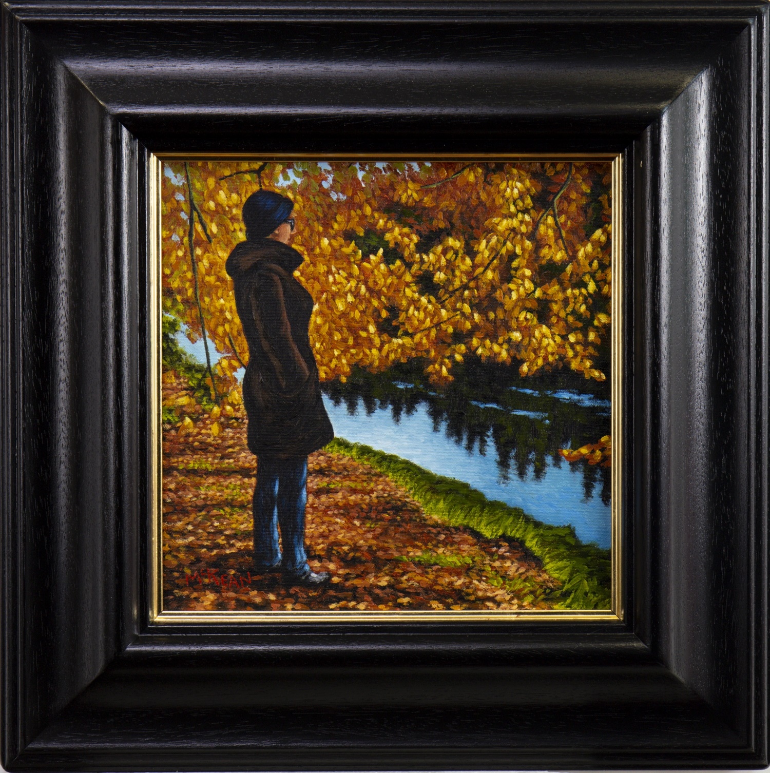 AUTUMN LEAVES, DUNKELD, AN OIL BY GRAHAM MCKEAN