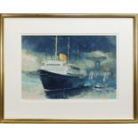 BRITANNIA, FAREWELL TO THE CLYDE, A SIGNED LIMITED EDITION PRINT BY JAMES WATT