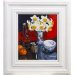 SPRING FLOWER STUDY, AN OIL BY FRANK COLCLOUGH