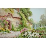 T. DUNFORD, COTTAGE GARDEN, SIGNED, WATERCOLOUR, 22 X 15CM