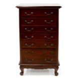 A MAHOGANY CHEST OF DRAWERS, 110CM H; 65 X 45CM