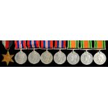 WORLD WAR TWO, BURMA STAR, DEFENCE MEDAL (3) AND WAR MEDAL (4)