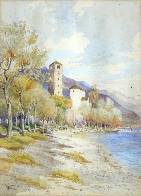 T. G. JACKSON, SAN QUIRRICO LOCARNO, SIGNED WITH INITIALS AND DATED 1897, WATERCOLOUR, 35 X 25CM