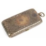 A VICTORIAN COMBINATION SILVER SOVEREIGN AND POSTAGE STAMP CASE, 8.2 X 4.5CM, BY SAUNDERS &