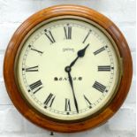 A VICTORIAN WALNUT WALL CLOCK, THE PAINTED DIAL INSCRIBED SMITH'S LONDON, 39CM D, C1900